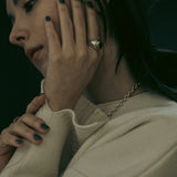 wide combination ring round brass